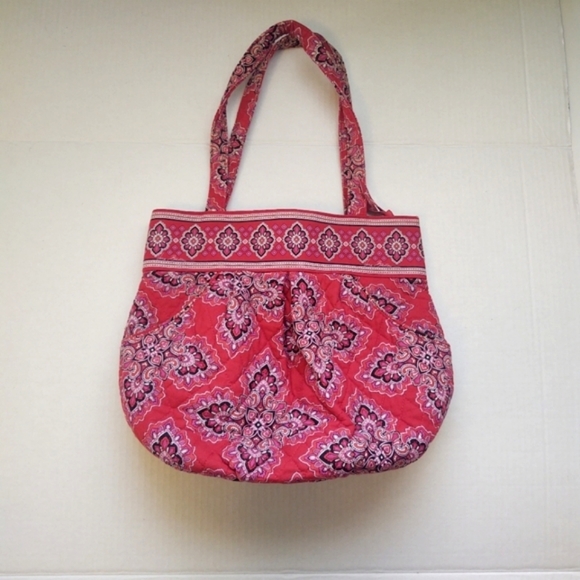 Vera Bradley Handbags - VERA BRADLEY Red Frankly Scarlet Shoulder Bag Purse Medium